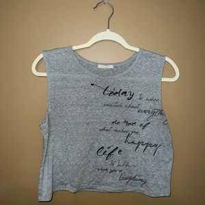 Lightweight Sleeveless Crop Top Gray